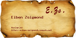 Eiben Zsigmond névjegykártya